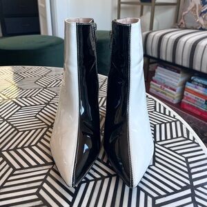 Black & White Patent Ankle Boots – Size 39 (US 8.5–9)